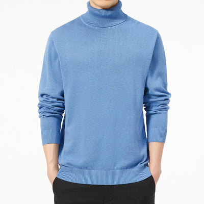 Solid Color Long Sleeve Turtleneck Pullover Men's Base Sweater