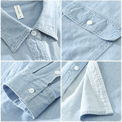 Artistic Denim Long Sleeve Loose Casual Top