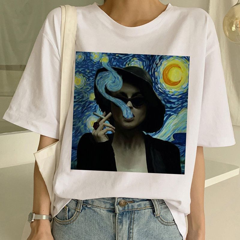 Van Gogh T Shirt Art Painting T Shirt Women