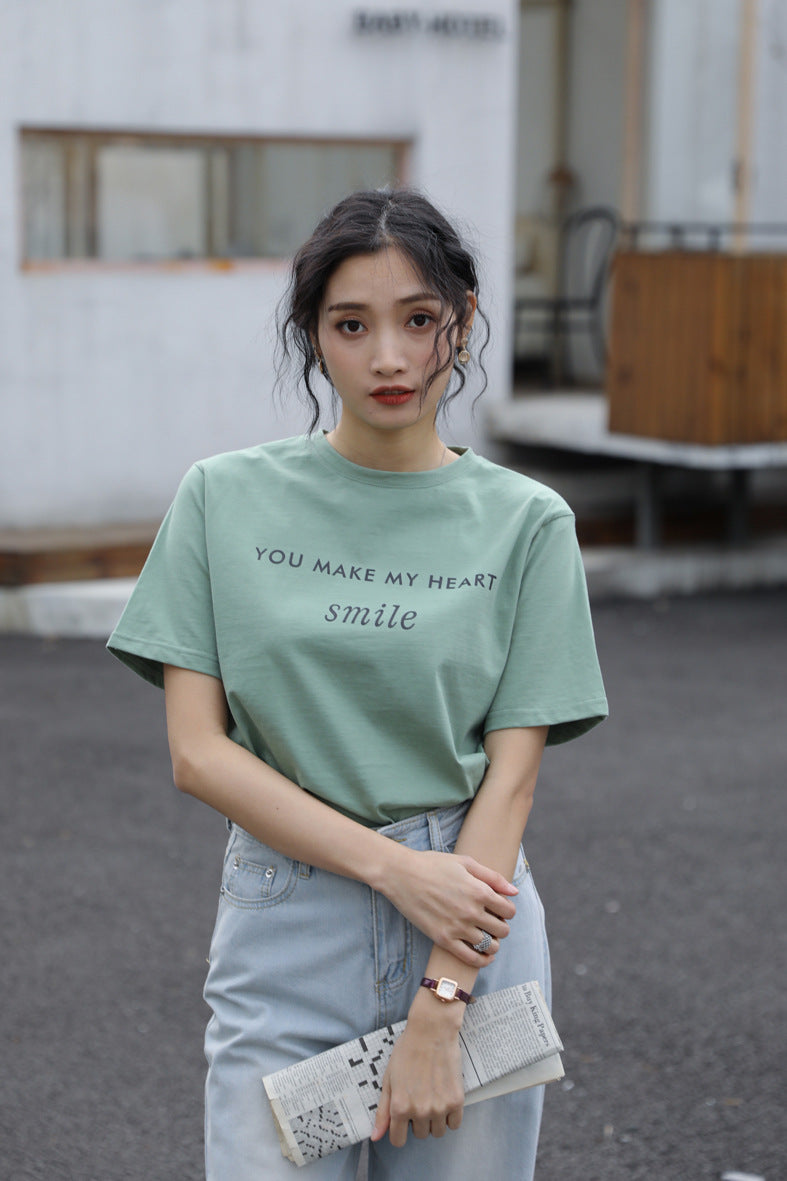 Letter printed T-shirt for women