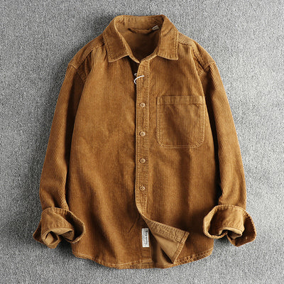 Pure Cotton Corduroy Washed Long Sleeve Shirt