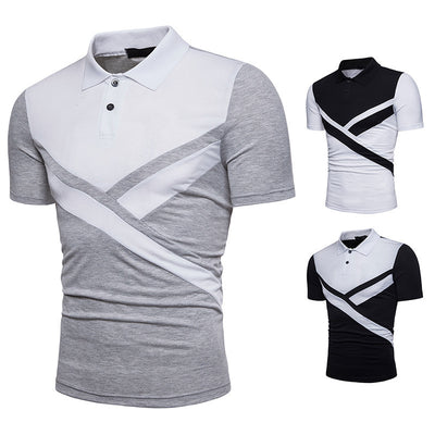 Irregular Stitching Short-Sleeved Polo TShirt