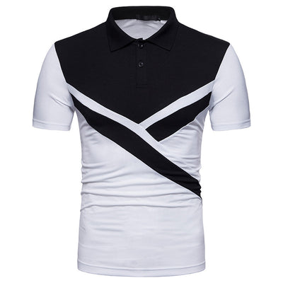 Irregular Stitching Short-Sleeved Polo TShirt