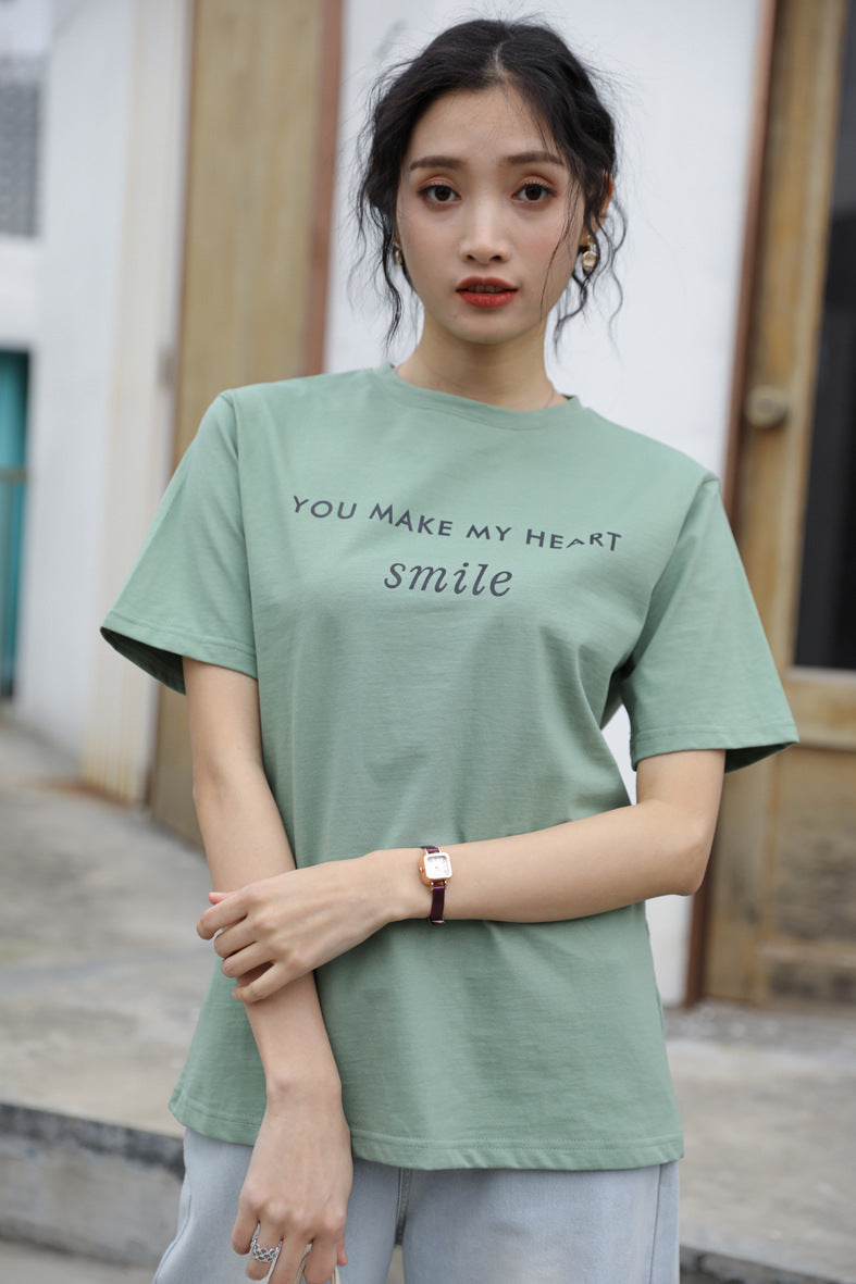 Letter printed T-shirt for women