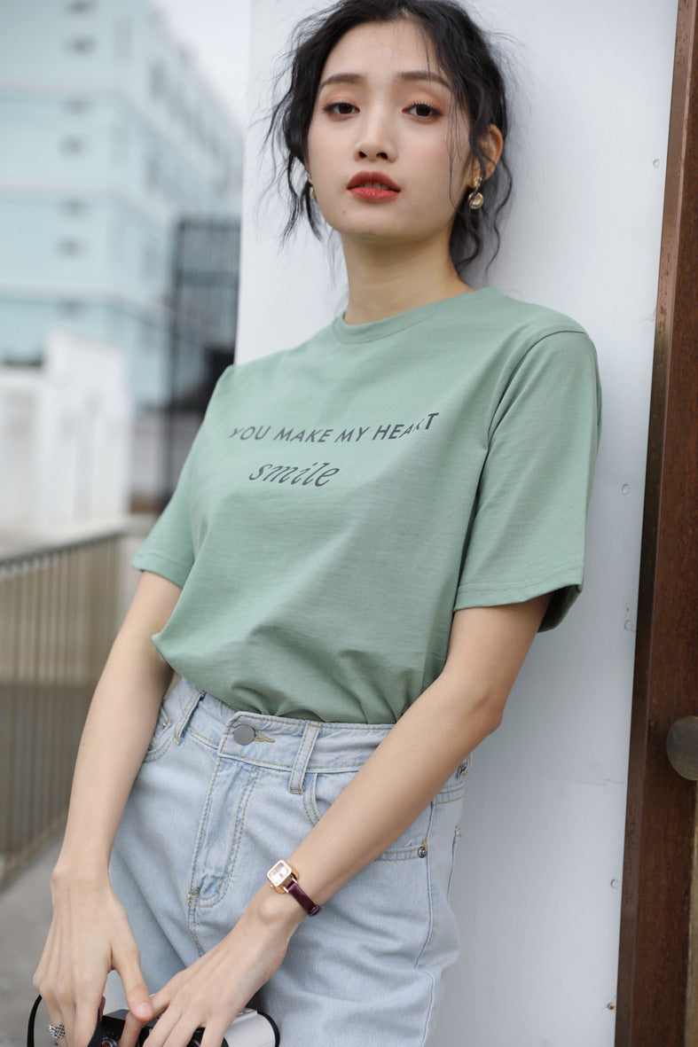 Letter printed T-shirt for women