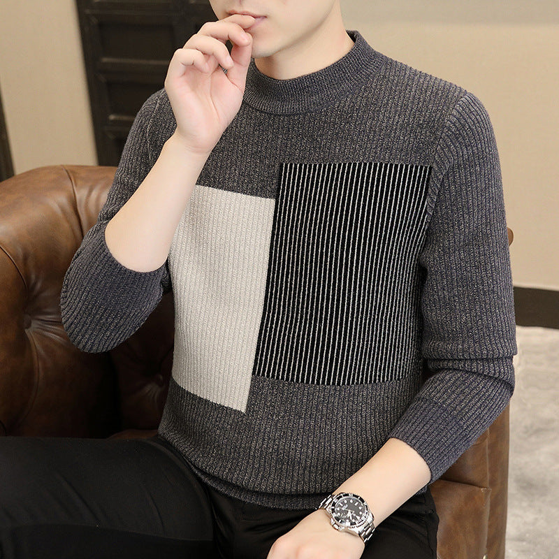 Thickened Warm Knitted Bottoming Sweater Men