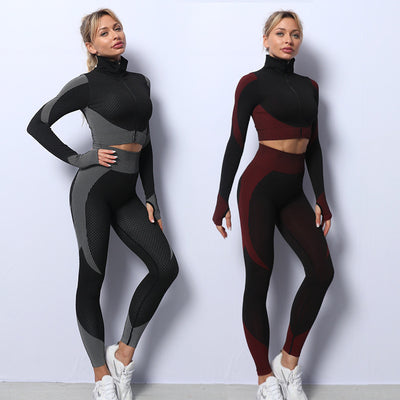 3PCS Yoga Set Seamless Sport Set Women Gym Clothing Leggings Women Crop Top Sports Bra Women Fitness Gym Outfits Tracksuit