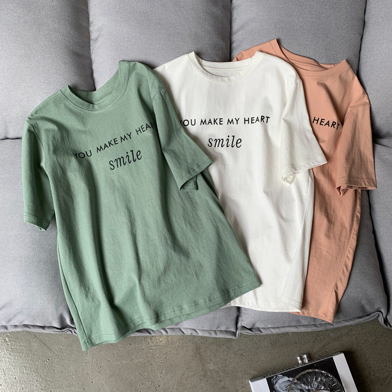 Letter printed T-shirt for women