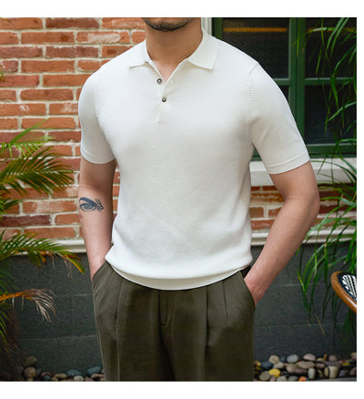 Lapel Polo Shirt Casual Short-sleeved Knitted T-shirt