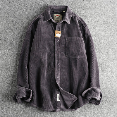 Pure Cotton Corduroy Washed Long Sleeve Shirt