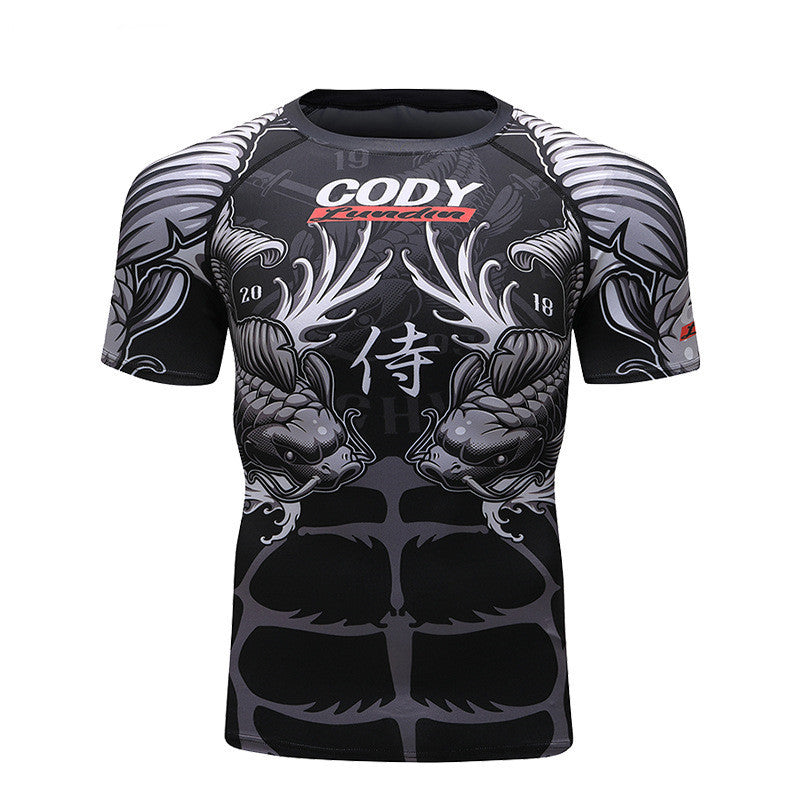 New Style Men Gym Clothes Short-sleeved Sportswear