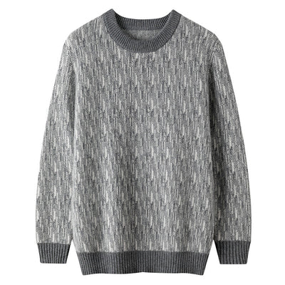 Seven-pin Thick Round Neck Woolen Sweater For Men