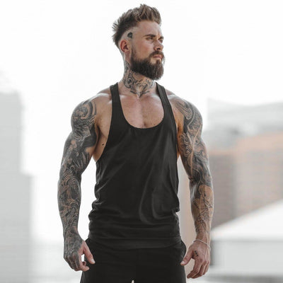 Men Gym Workout shirt With Sleeveless Tops And Halters