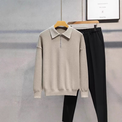 Polo Collar Slim Fit All-matching Base Sweater