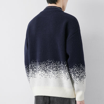 Men's Gradient Color Woolen Sweater