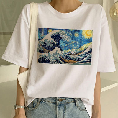 Van Gogh T Shirt Art Painting T Shirt Women