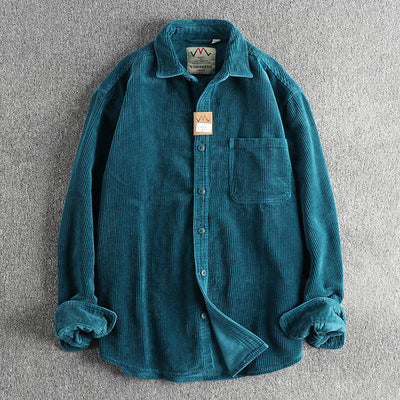 Pure Cotton Corduroy Washed Long Sleeve Shirt