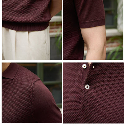 Lapel Polo Shirt Casual Short-sleeved Knitted T-shirt