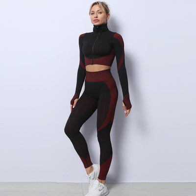 3PCS Yoga Set Seamless Sport Set Women Gym Clothing Leggings Women Crop Top Sports Bra Women Fitness Gym Outfits Tracksuit